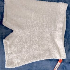 White fluffy pajama/house shorts